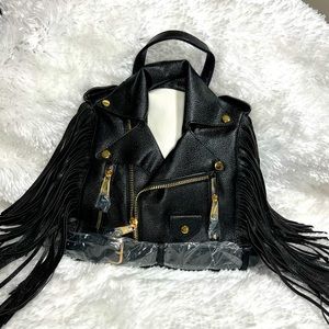 Beautiful Synthetic Leather Jacket Backpack!